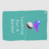 Op zoek naar een Birdie, DIY, Bird & Ball Art, Bla Golfhanddoek (Horizontaal)