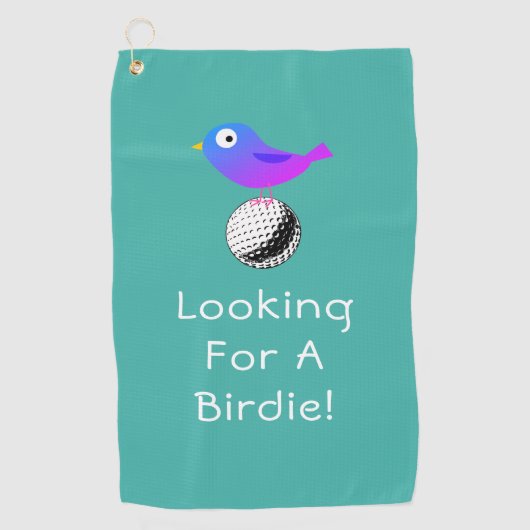Op zoek naar een Birdie, DIY, Bird & Ball Art, Bla Golfhanddoek (Voorkant)