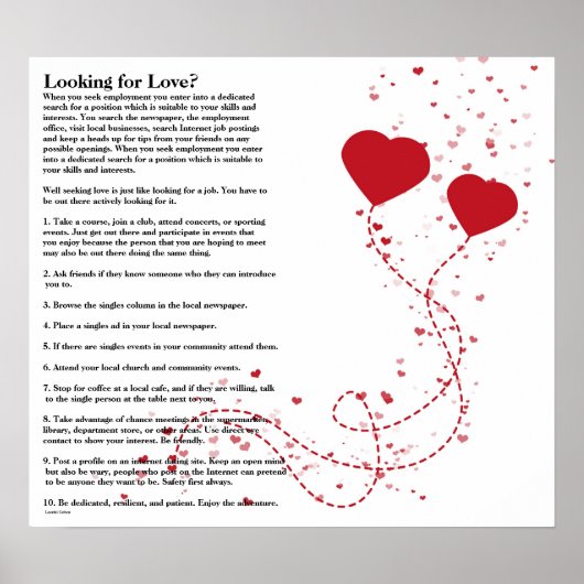 Op zoek naar liefde poster (Voorkant)