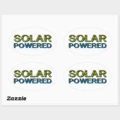op zonne-energie ovale sticker (Vel)