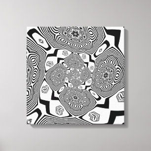 Op zwarte en witte zwijn canvas afdruk