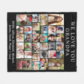 Opa 30 Fotocollage Zwart Fleece Deken (Voorkant (Horizontaal))