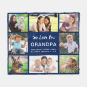 Opa 8 Foto collage Navy Blue Fleece Deken (Voorkant (Horizontaal))