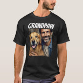 Opa Aangepaste Foto Opa Hond Modern T-shirt (Voorkant)