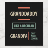 Opa als een gewone opa wijn etiket (Enkel label)