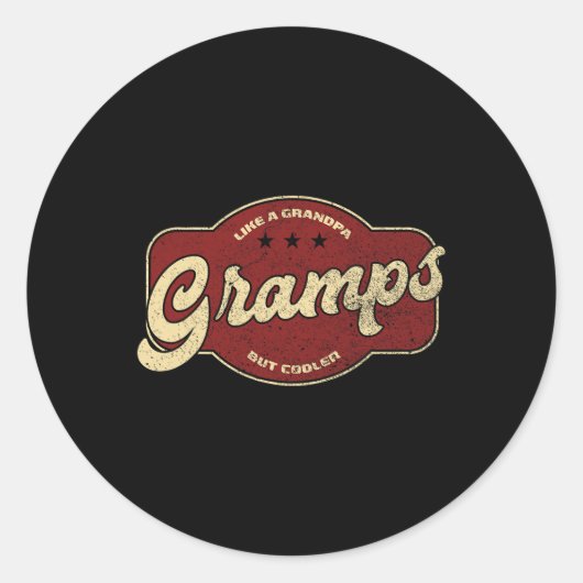 Opa als opa, maar koeler ronde sticker (Voorkant)