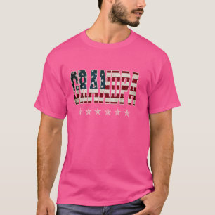 Opa Amerikaanse vlag 4 juli kerst T-shirt