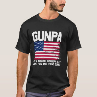 Opa Amerikaanse Vlag Grappige Pistool Opa Vaderdag T-shirt