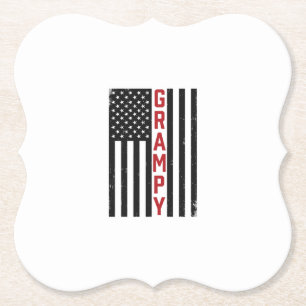 Opa Amerikaanse Vlag Patriottische Vintage Vector Kartonnen Onderzetters