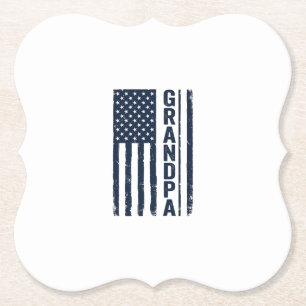 Opa Amerikaanse Vlag Versleten Patriottisch Ontwer Kartonnen Onderzetters