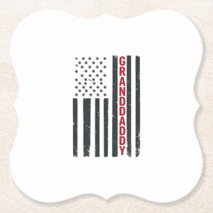Opa Amerikaanse Vlag Vintage Patriottisch Ontwerp_ Kartonnen Onderzetters