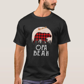 Opa Beer Kerstmis Pajama Red Pset Buffalo T-shirt