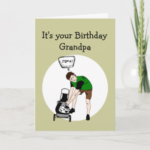 Opa Birthday Funny Lawnmower Kaart