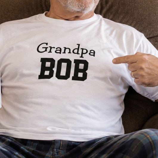 Opa Bob Gepersonaliseerde Naam Vaderdag Cadeau T-shirt