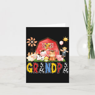 Opa Boerderij Koe Verjaardag Jongen Matching Famil Kaart