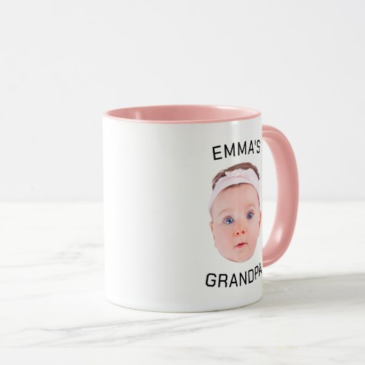 Opa Cadeau Mok, Aangepaste Baby Gezicht, Foto Cade Mok (Voorkant rechts)