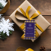 Opa Chic Plaid Sneeuw Gezellige Winter Bruiloft Do Cadeaulabel