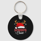 Opa Claus Kerstman Hoed Kerst Rood Plaid Matchi Sleutelhanger (Voorkant)