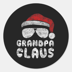 Opa Claus Kerstverlichting Matching Family XMA Ronde Sticker