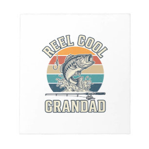Opa-coole opa-vis vintage zonsondergang T-shirt_1 Notitieblok