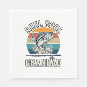 Opa-coole opa-vis vintage-zonsondergang T-shirt_1 Servet