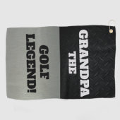 Opa de legendarische smack Talk Black Silver Golfhanddoek (Horizontaal)