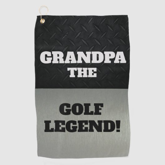 Opa de legendarische smack Talk Black Silver Golfhanddoek (Voorkant)
