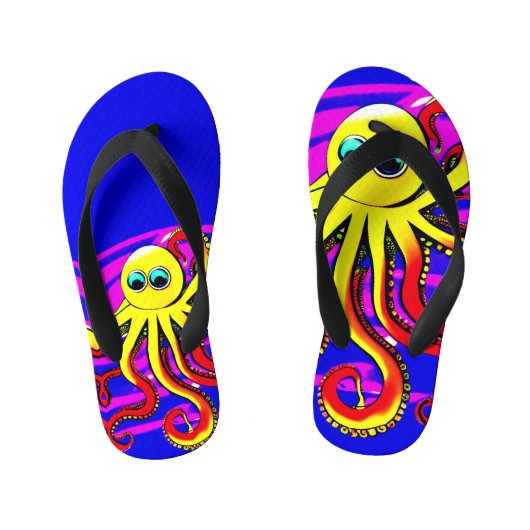 Opa de Octopus Ontwerper Kinder Teenslippers (Voetbed)