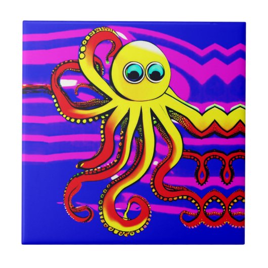 Opa de Octopus Tegeltje (Voorkant)