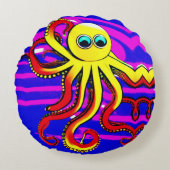 Opa de Ontwerper Octopus Rond Kussen (Voorkant)