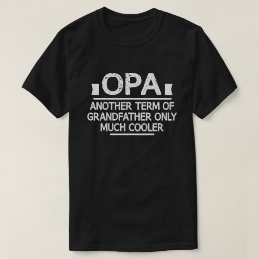 Opa Definitie Grappige Betekenis Coole Opa Cadeau  T-shirt (Design voorkant)