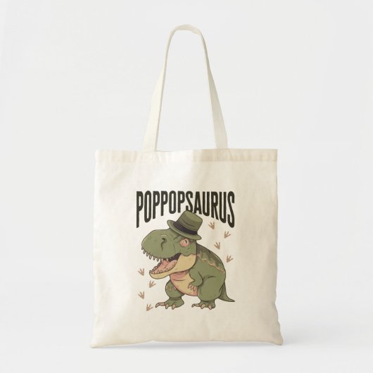Opa Dinosaur Vaderdag Poppopsaurus Tote Bag (Voorkant)