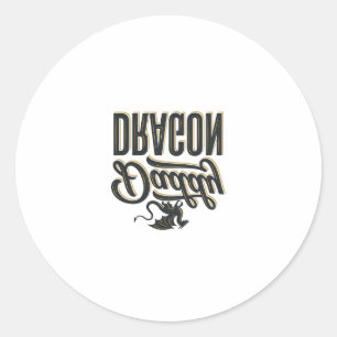 Opa Draak Vintage Gravure Shirt Ontwerp_1 Ronde Sticker