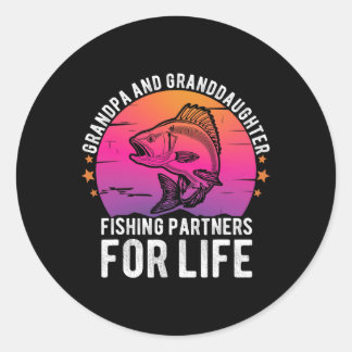 Opa en kleindochter Vist partners voor Lif Ronde Sticker