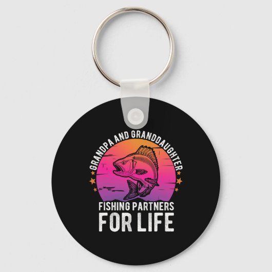 Opa en kleindochter Vist partners voor Lif Sleutelhanger (Voorkant)