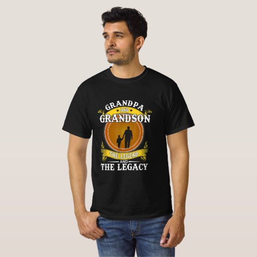 Opa en opa de legende en de erfenis t-shirt (Voorkant volledig)