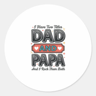 Opa en papa vintage gravure vader cadeau ontwerp_ ronde sticker