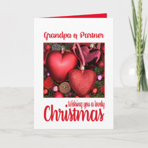 Opa en partner met mooie kerstkaart feestdagen kaart