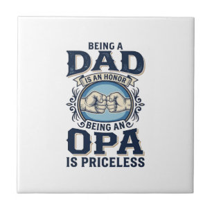Opa en vader vintage vuiststoot shirt ontwerp_1 tegeltje