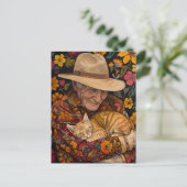 Opa en zijn kat briefkaart (Staand voorkant)