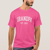 Opa Est. 2025 Cool Grandfather opgericht GRA T-shirt (Voorkant)
