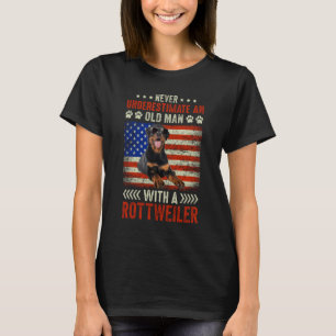 Opa Father Dog onderschat nooit oude man Rot T-shirt