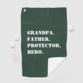Opa Father Protector Hero Text Vaderdag Golfhanddoek (Insitu)