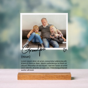 Opa foto en gepersonaliseerde zelfstandig naamwoor acryl bord