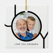 Opa Foto Kerstmis Keramisch Ornament (Achterkant)