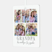 Opa Foto Kerstmis Metalen Ornament (Voorkant links)