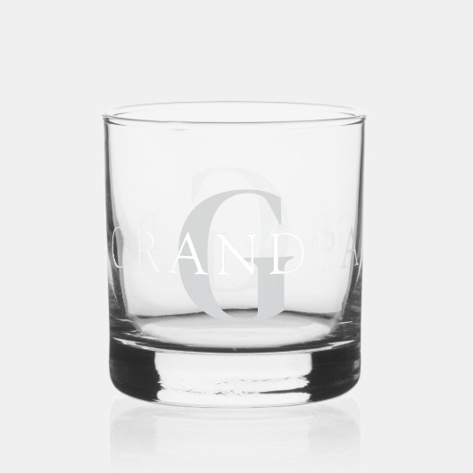 Opa gepersonaliseerde naam monogram whisky glas (Voorkant)