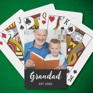 Opa Gevestigde Script Foto Pokerkaarten