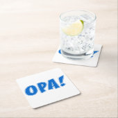 Opa Greek Celebration Vierkante Kartonnen Onderzetter (Insitu)