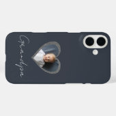 Opa Grijs Hart Klein kind Aangepaste foto Case-Mate iPhone Case (Achterkant (horizontaal))